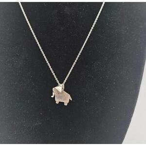 Adjustable 16-18in Sterling Silver Elephant Pendant Necklace Chain